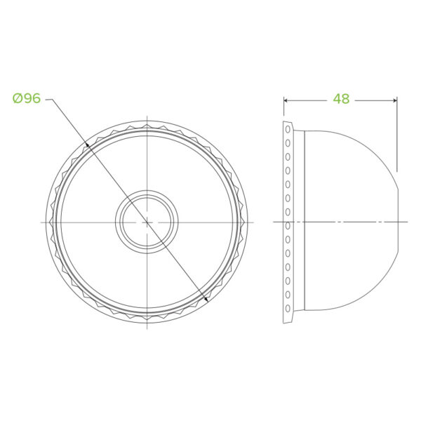 BioPak Dome PLA 96mm Lids with Spoon Hole - Image 4