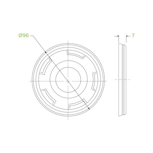 BioPak Flat PLA 96mm lids with Straw Slot - Image 5
