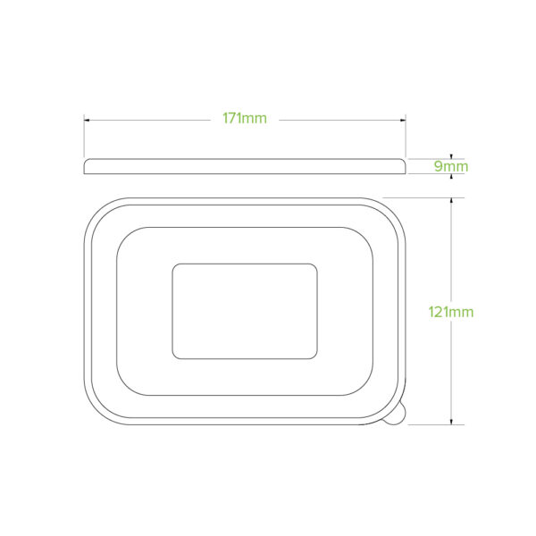 BioPak Rectangular Paper Container CPLA Lids 500-1000mls - Image 3