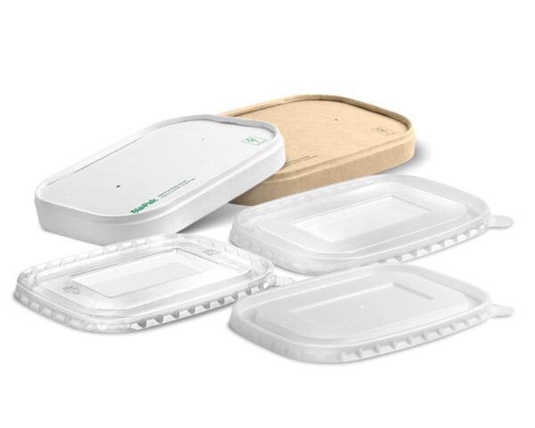 BioPak Rectangular Paper Container CPLA Lids 500-1000mls - Image 4