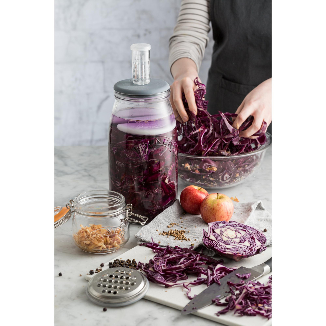 Kilner 3L Glass Fermentation Set With Airtight Silicone Lid – Dishwasher Safe, Made In UK