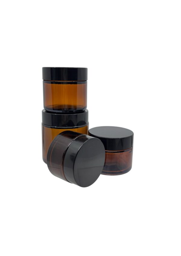 Cosmetic Amber Glass Jars - Image 2