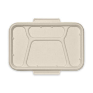 Takeaway Container 4 Compartment Cane Lid