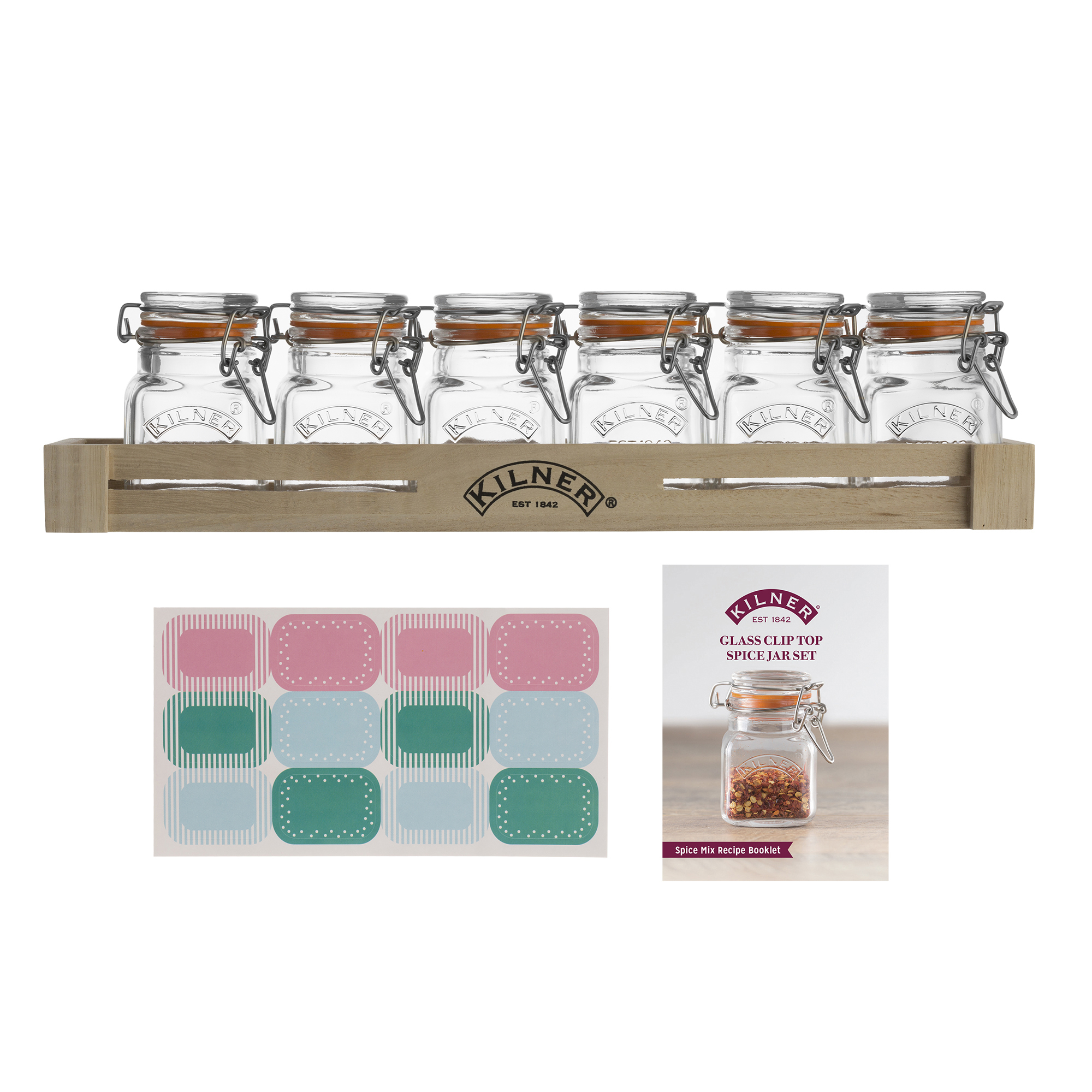 Kilner Clip Top Spice Jar 7 Piece Set - Image 4