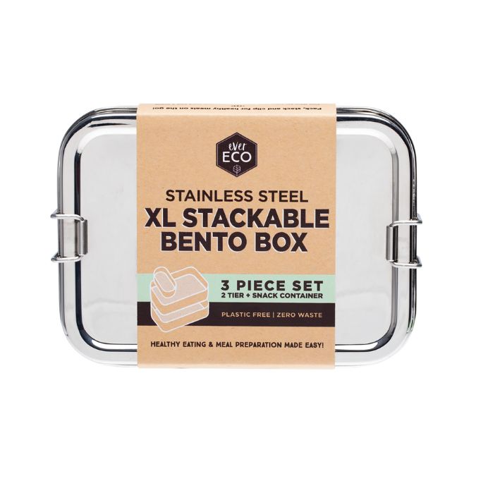 Ever Eco Stainless Steel XL Stackable 2 Tier Bento
